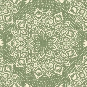 Sprung from the earth - spring mandala - sage