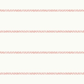 Simple Rope | Nautical Stripe | Coral and offwhite