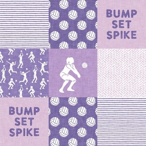 BUMP SET SPIKE - Volleyball Patchwork - Wholecloth - Purple - LAD22