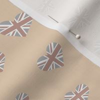 UK flag of Great Britain Union Jack queen's jubilee hearts faded beige blush seventies 
