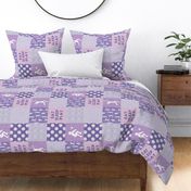 EAT SLEEP PLAY - Volleyball Patchwork - Wholecloth - Purple - (90) LAD22