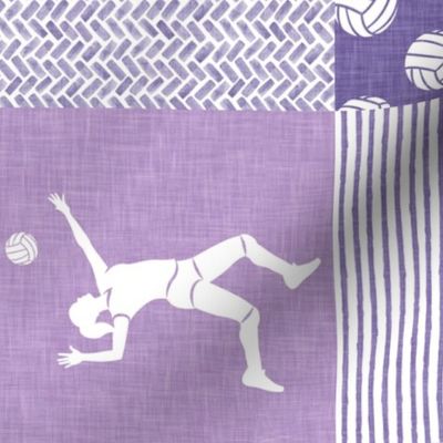 EAT SLEEP PLAY - Volleyball Patchwork - Wholecloth - Purple - (90) LAD22