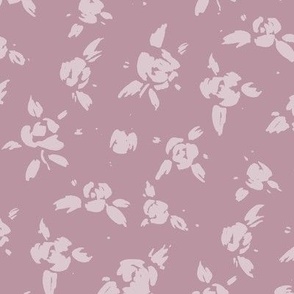 Dusty rose sweet ditsy roses - watercolor rose pattern a866-1