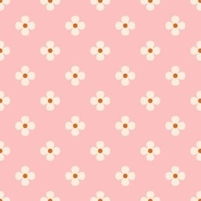 Small flowers on pink background