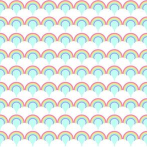 Cute cloud and rainbow scallop pattern #2