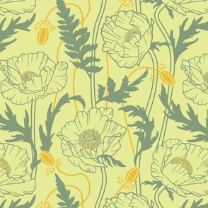 Poppy floral - yellow