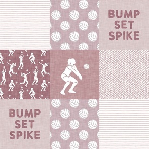 BUMP SET SPIKE - Volleyball Patchwork -  wholecloth mauve -  LAD22