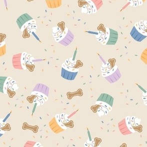 Dog Birthday Pupcakes - Custom Pastel, Medium Scale
