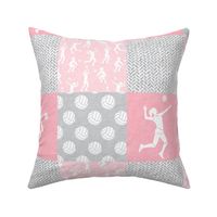 Volleyball Wholecloth  - patchwork fabric - bubble gum pink - LAD22