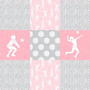 Volleyball Wholecloth  - patchwork fabric - bubble gum pink - LAD22