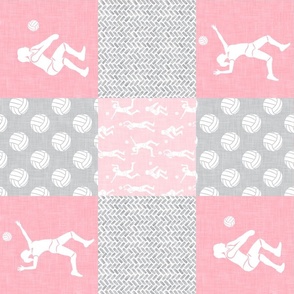 Volleyball Wholecloth - patchwork in bubble gum pink (90) - LAD22