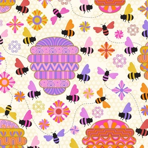 Art Deco Buzzing Bee Hives