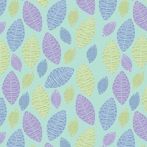 Floating Lined Leaves in Pastel Shades