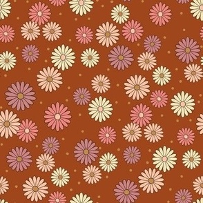 boho muted western florals - daisy fabric