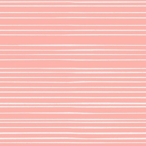 Stripes - coral and white