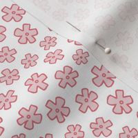Spring flowers - Cotton Candy and Watermelon on White - Petal Solid Coordinates