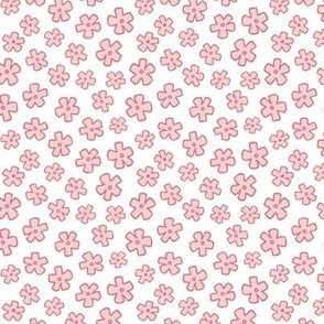 Spring flowers - Cotton Candy and Watermelon on White - Petal Solid Coordinates