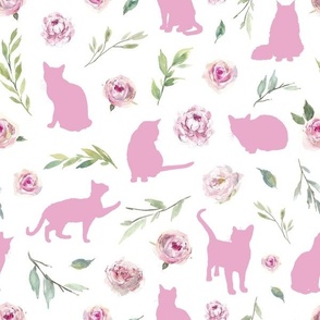 pink cat pink floral