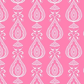 Pastel Tear Drop Paisley Ikat in pinks, Mid-Size