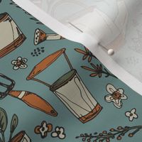 Gardening Tools Pattern-Blue