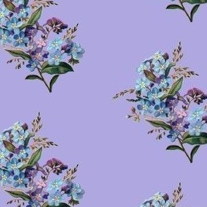 Vintage forgetmenots on lilac (medium)