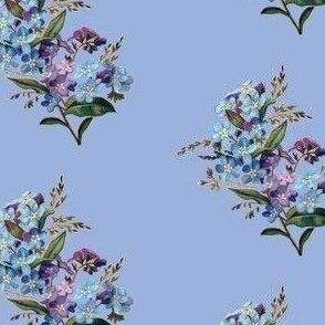 Vintage forgetmenots on sky blue (medium)