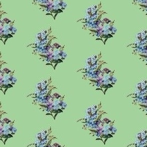 Vintage forgetmenots on green (small)