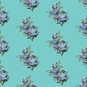 Vintage forgetmenots on turquoise (small)