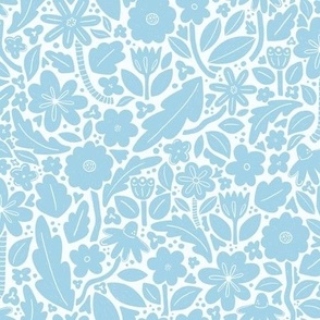 Papercut Florals, Spring Blue