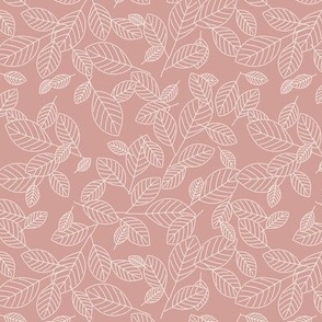 Kiss Summer Goodbye small: Dusty Coral & Cream  Drifting Leaves