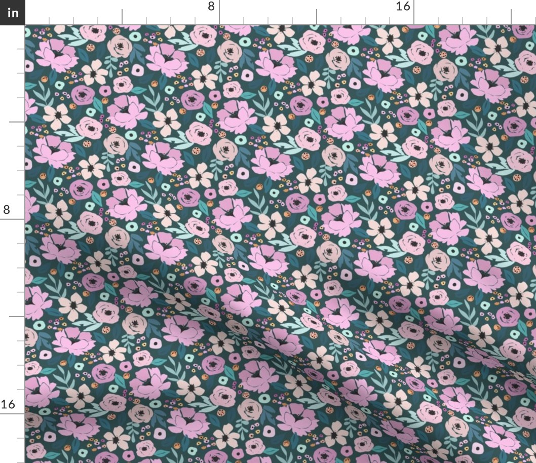 Mermaid floral (green/small)