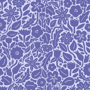 Papercut Florals, Periwinkle