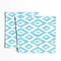 Large Watercolor Diamond Ikat in Turquoise Blue