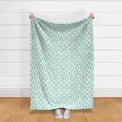 Large Watercolor Diamond Ikat in Mint Green