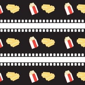 Movie design on white background with popcorn and tickets - small