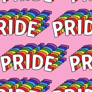Pride text rainbow colors LGBTQ fabric blush pink