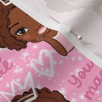 You are magical African American Black princess light pink