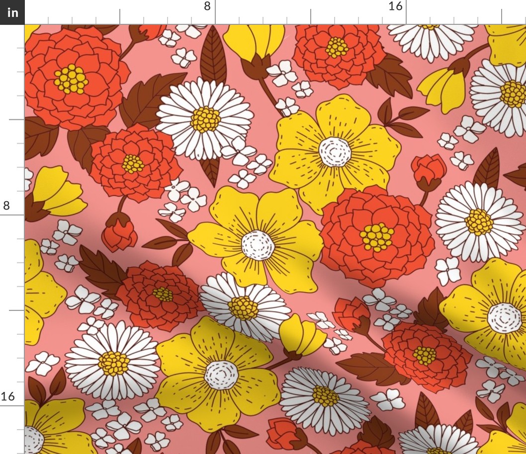 Vintage retro kitchen wallpaper 70s Fabric | Spoonflower