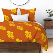 Yellow Jasmine flower on Orange Background | Large Scale