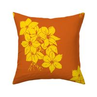 Yellow Jasmine flower on Orange Background | Large Scale