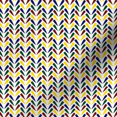 Red, yellow, green and blue chevron