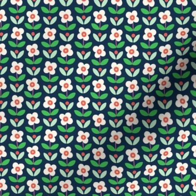 retro daisy garden small scale navy by Pippa Shaw.png