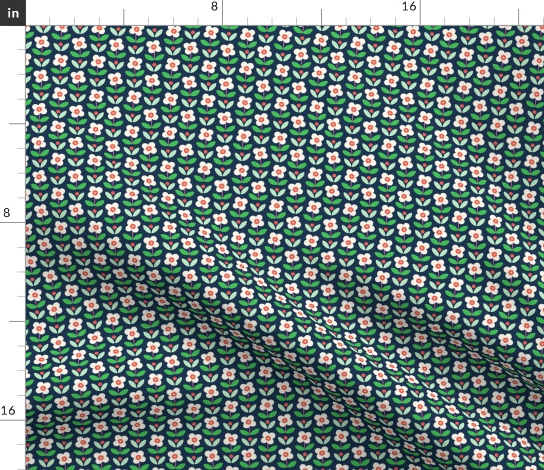 retro daisy garden small scale navy by Pippa Shaw.png