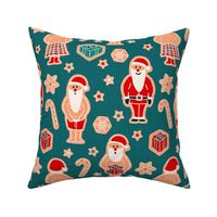 Santa doesn‘t know what to wear - teal christmas 10.5 inch (12 inch wallpaper)