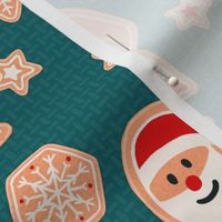 Santa doesn‘t know what to wear - teal christmas 10.5 inch (12 inch wallpaper)