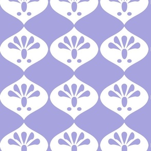Geometric Ogee Flowers in Petal Solid Lilac