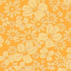 fifties florals in yellow and orange