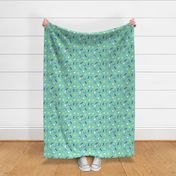 (large scale) Summertime - sunshine, ice-cream cones  & rainbows - teal - C22