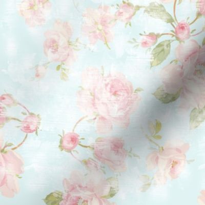 Saint Colette June Roses aqua faded