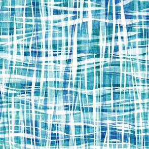 Classic Checkered Ocean Dreams in Sea Green, Blue and White